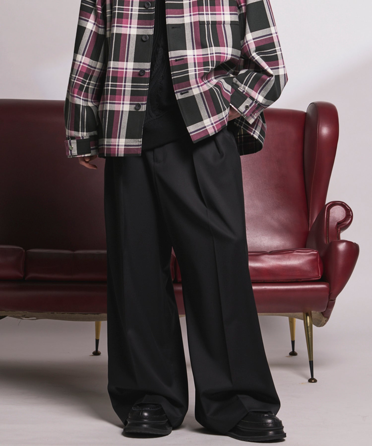 4 Colors Chambray Washable Wool Peaked Lapel Double Breasted Jacket