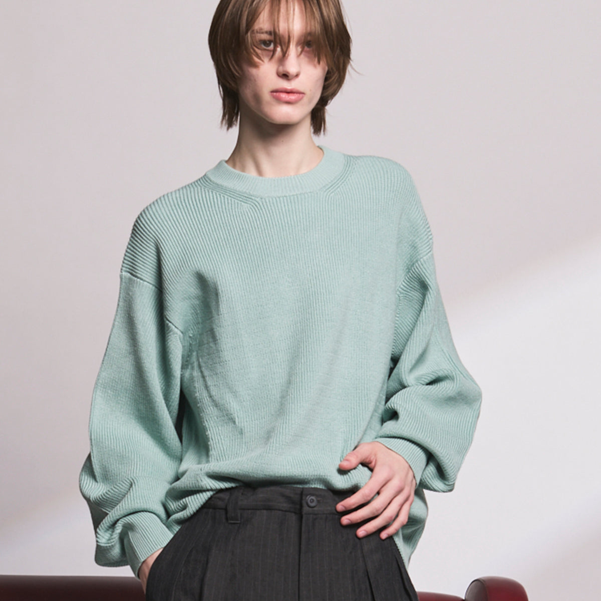 C/A Prime-Over Pullover Crew Neck Knit