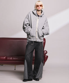 4 Colors Chambray Washable Wool Peaked Lapel Double Breasted Jacket