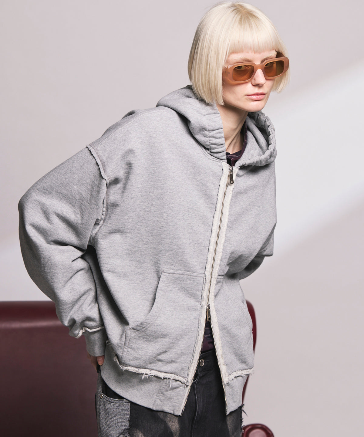 4 Colors Chambray Washable Wool Peaked Lapel Double Breasted Jacket