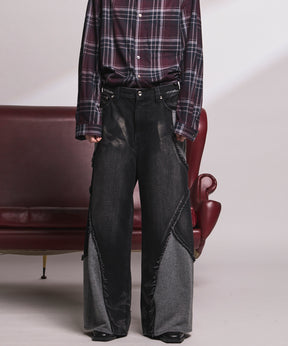 4 Colors Chambray Washable Wool Peaked Lapel Double Breasted Jacket