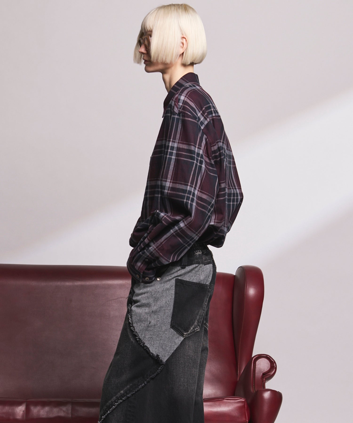 【Italian Dead Stock Fabric】Regular Collar Prime-Over Shirt