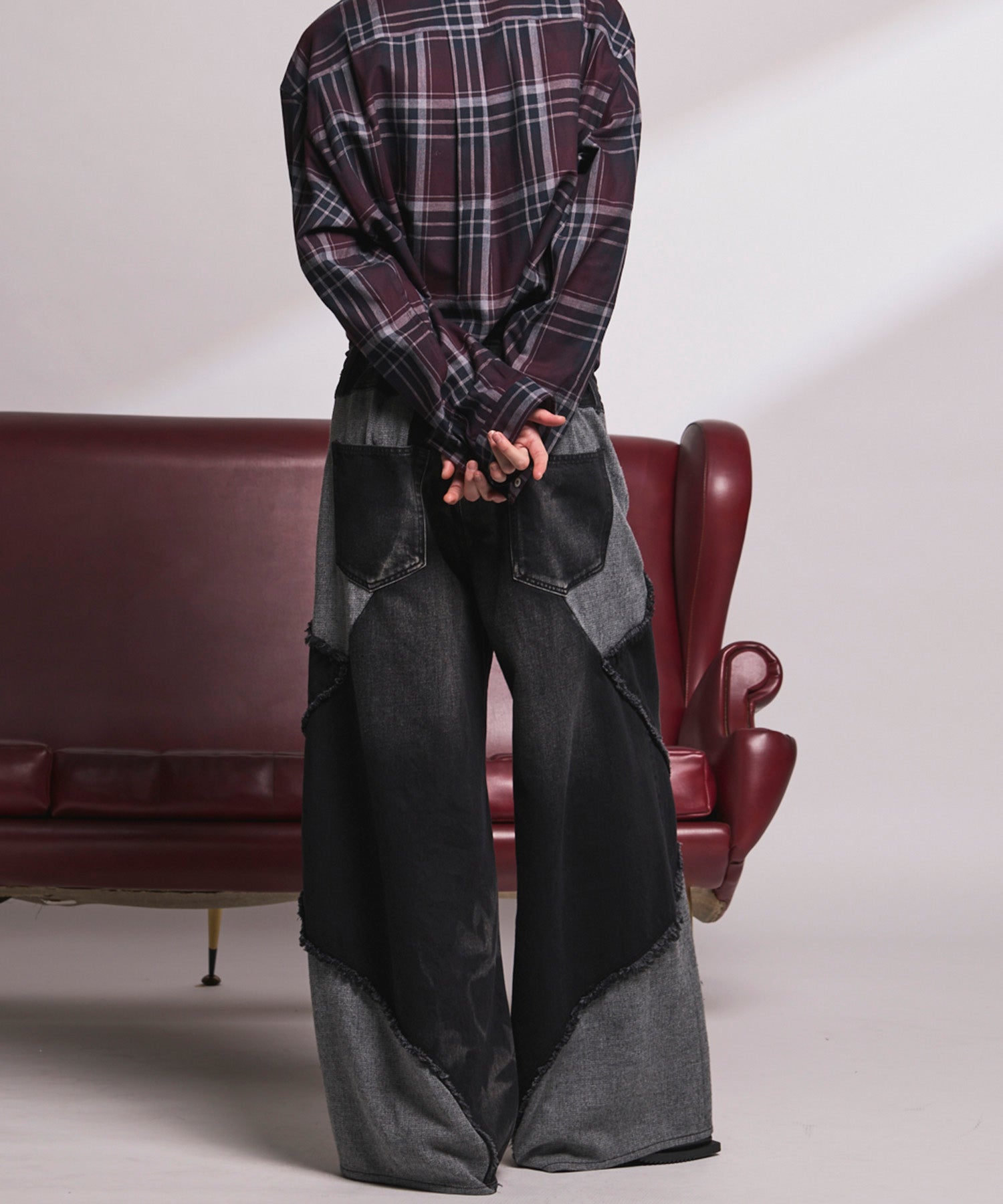 4 Colors Chambray Washable Wool Peaked Lapel Double Breasted Jacket