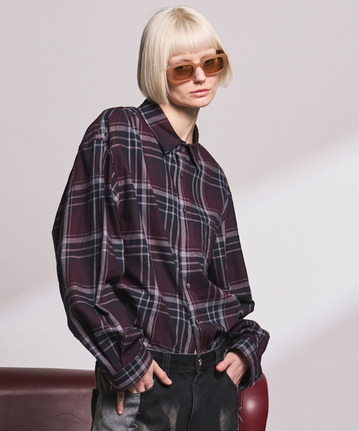 【Italian Dead Stock Fabric】Regular Collar Prime-Over Shirt