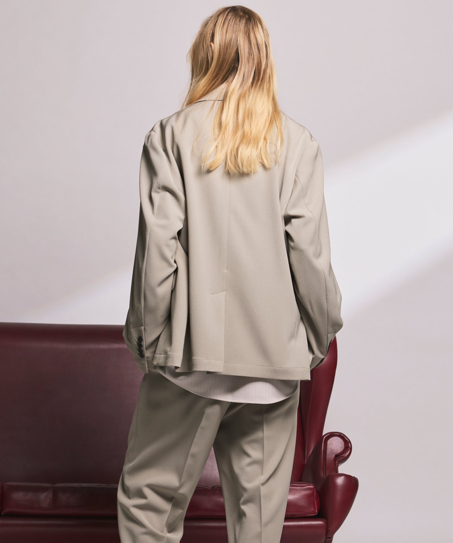 4种颜色Chambray可洗羊毛峰峰双胸夹克