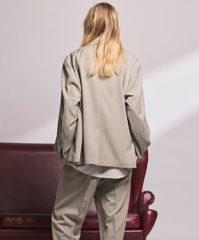 4种颜色Chambray可洗羊毛峰峰双胸夹克