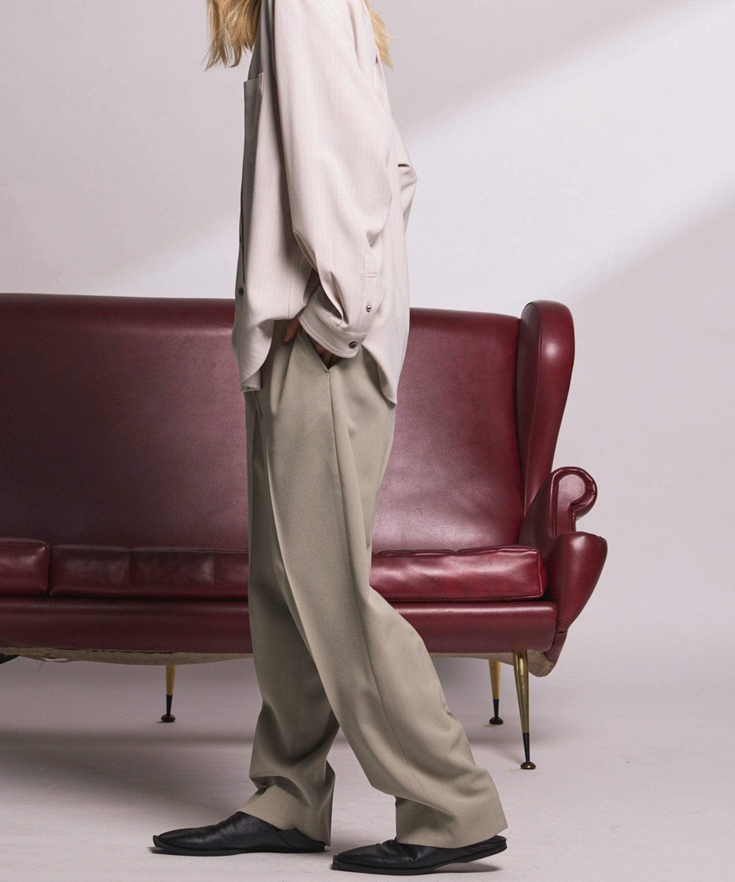 4 Colors Chambray Washable Wool Peaked Lapel Double Breasted Jacket