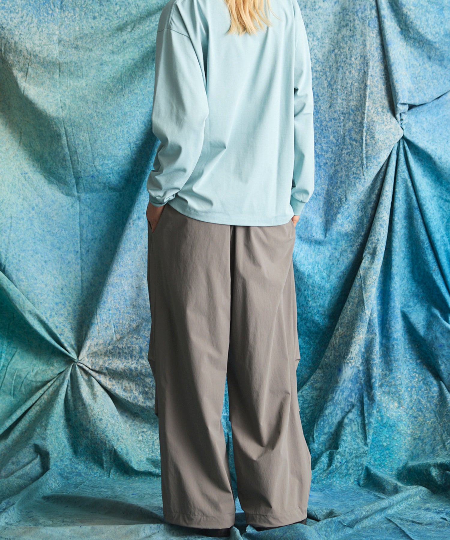 4 Colors Chambray Washable Wool Peaked Lapel Double Breasted Jacket