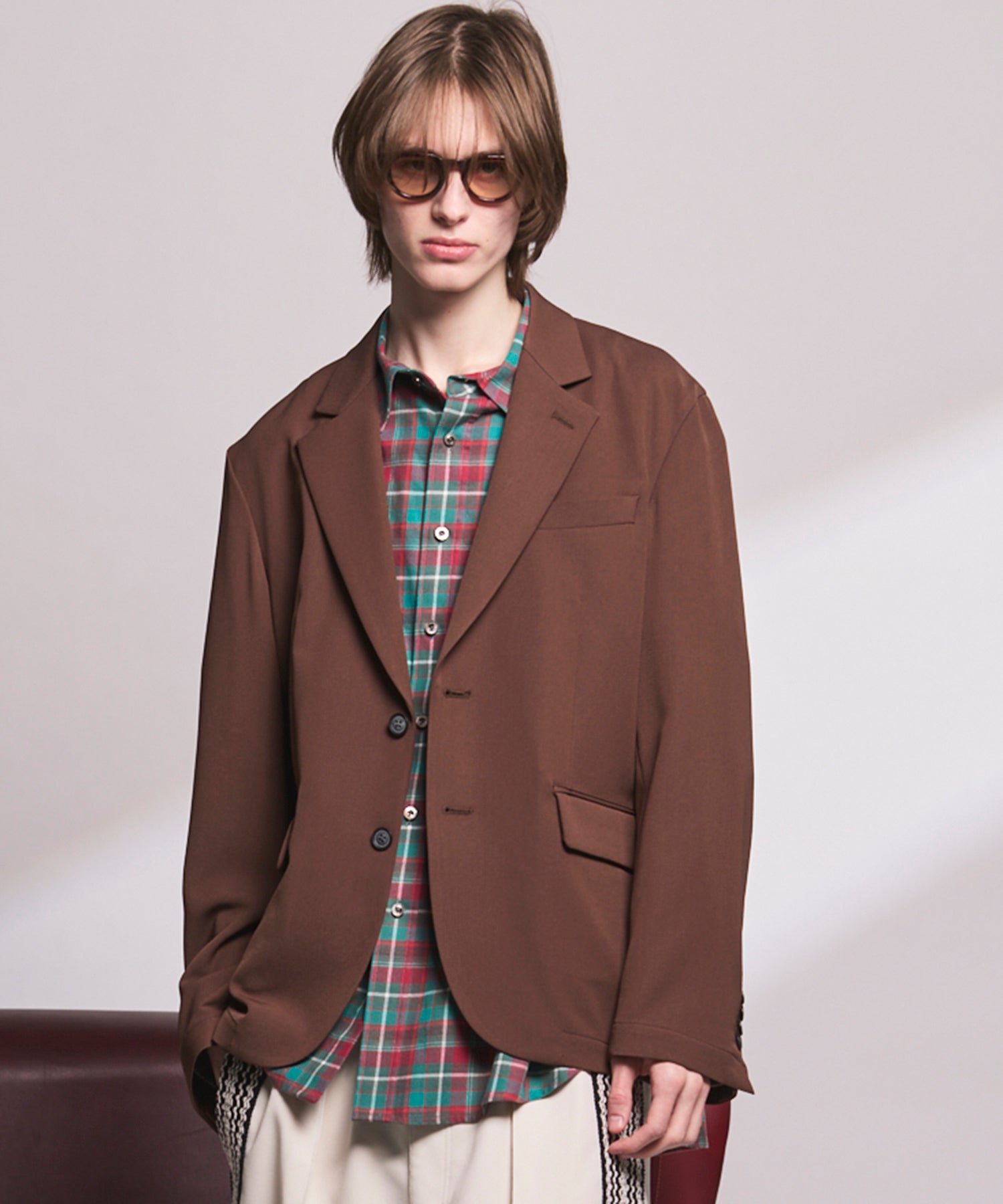 4种颜色Chambray可洗羊毛峰峰双胸夹克