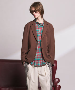 4种颜色Chambray可洗羊毛峰峰双胸夹克