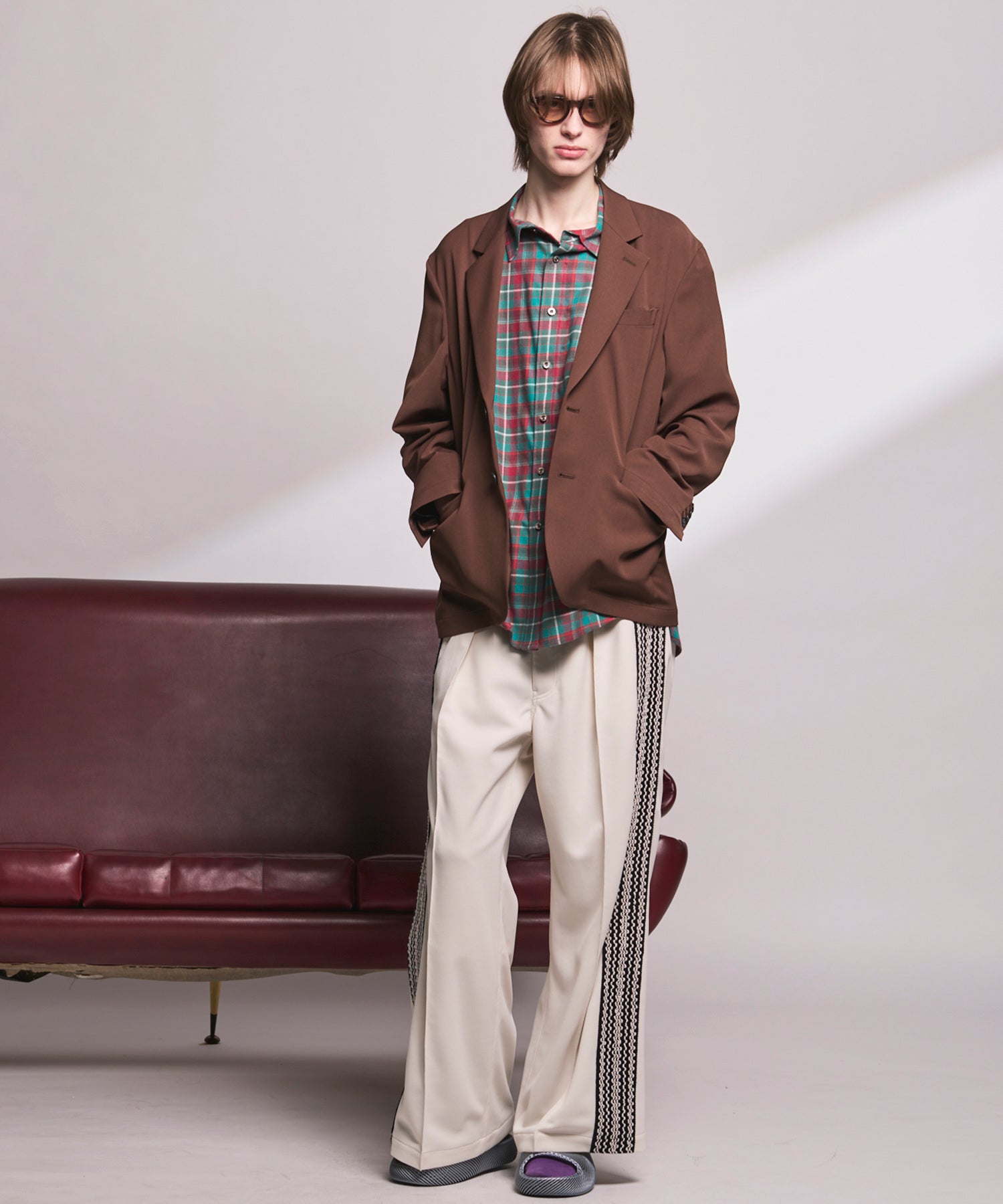 【Italian Dead Stock Fabric】Regular Collar Prime-Over Shirt