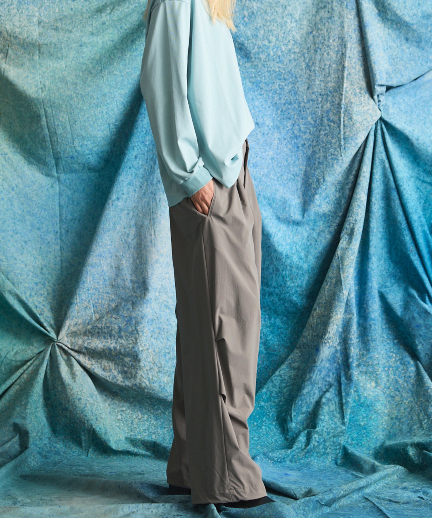 4 Colors Chambray Washable Wool Peaked Lapel Double Breasted Jacket