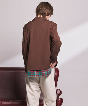 4种颜色Chambray可洗羊毛峰峰双胸夹克