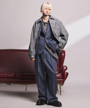 【Italian Dead Stock Fabric】Prime-Over Regular Collar Heavy-Weight Flannel Shirt Blouson