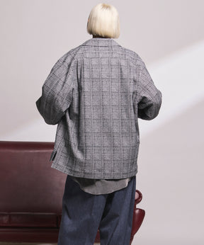 【Italian Dead Stock Fabric】Prime-Over Regular Collar Heavy-Weight Flannel Shirt Blouson