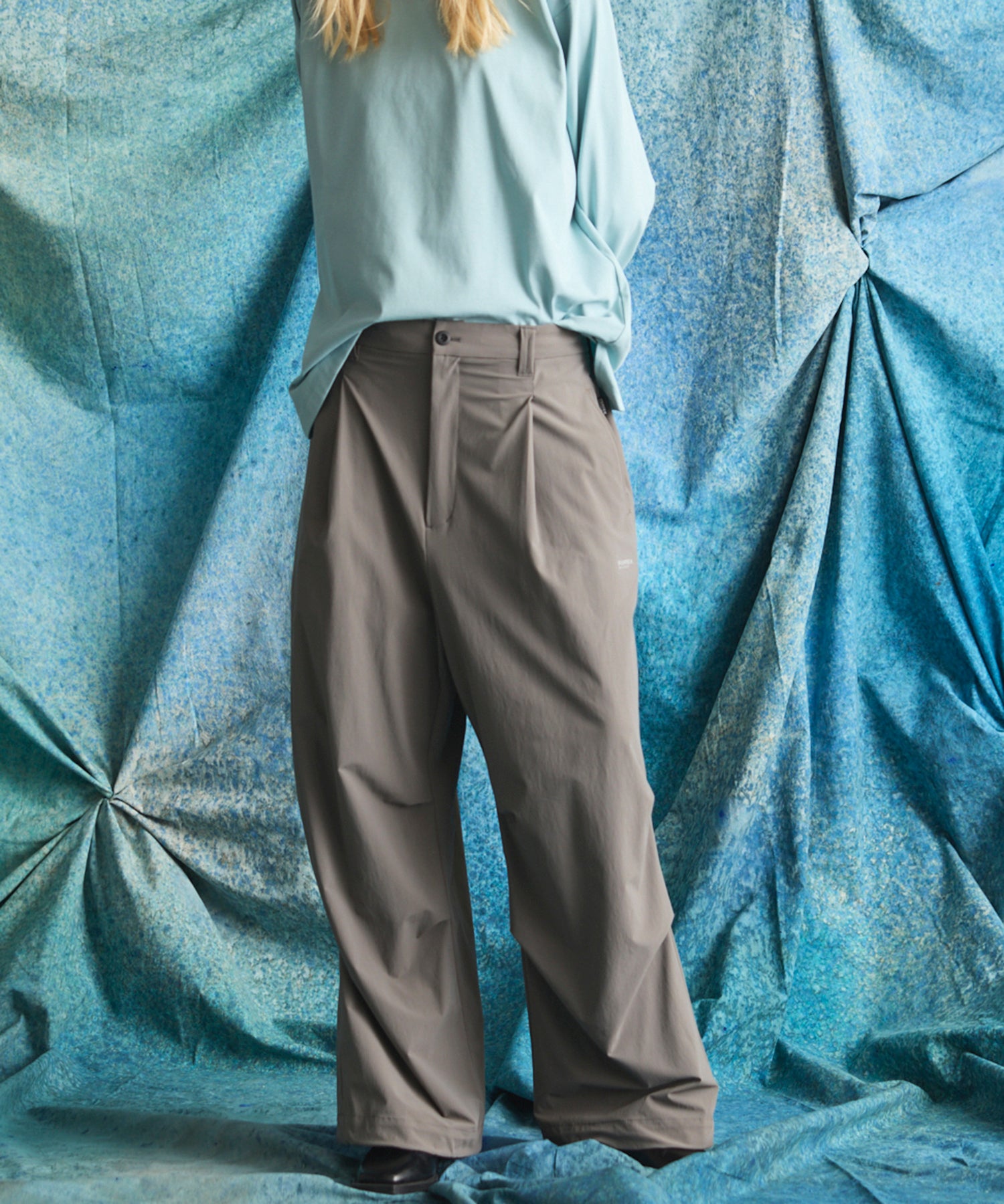 4 Colors Chambray Washable Wool Peaked Lapel Double Breasted Jacket