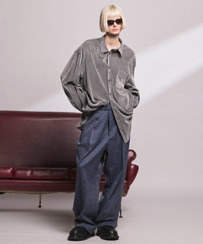 4 Colors Chambray Washable Wool Peaked Lapel Double Breasted Jacket