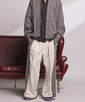 4 Colors Chambray Washable Wool Peaked Lapel Double Breasted Jacket