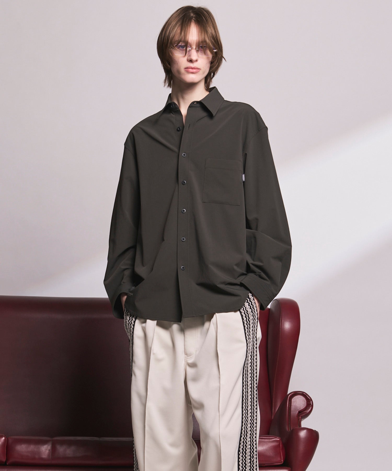 4 Colors Chambray Washable Wool Peaked Lapel Double Breasted Jacket