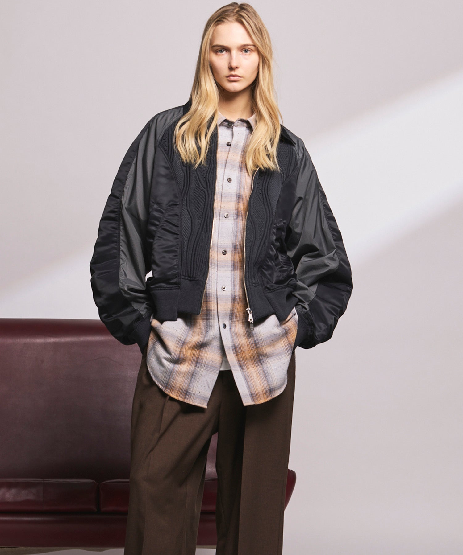 Cotton Bulky Acrylic Blend Prime-Over Gradation Dyeing Knit