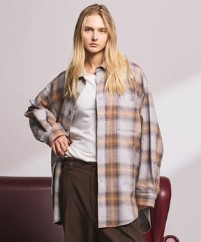 【Italian Dead Stock Fabric】Prime-Over Maxi Regular Collar Shirts Coat