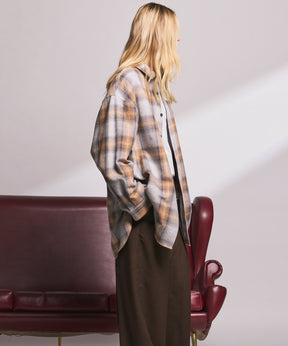 【Italian Dead Stock Fabric】Prime-Over Maxi Regular Collar Shirts Coat