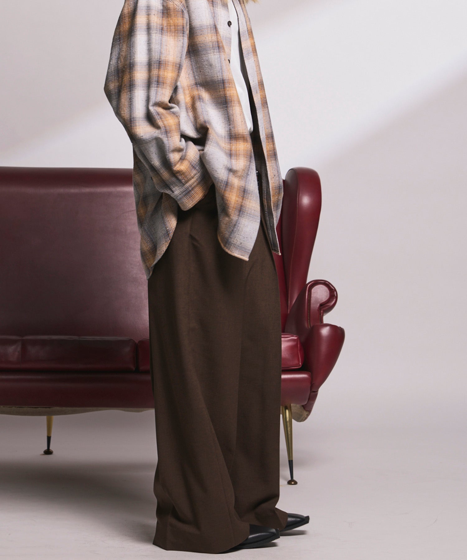 4 Colors Chambray Washable Wool Peaked Lapel Double Breasted Jacket