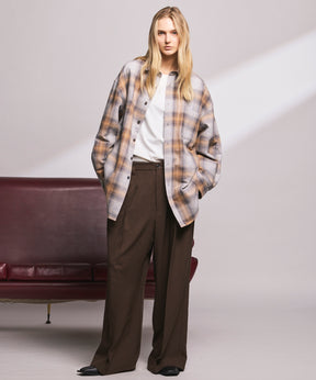 4 Colors Chambray Washable Wool Peaked Lapel Double Breasted Jacket