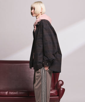 【Italian Dead Stock Fabric】Prime-Over Regular Collar Heavy-Weight Flannel Shirt Blouson