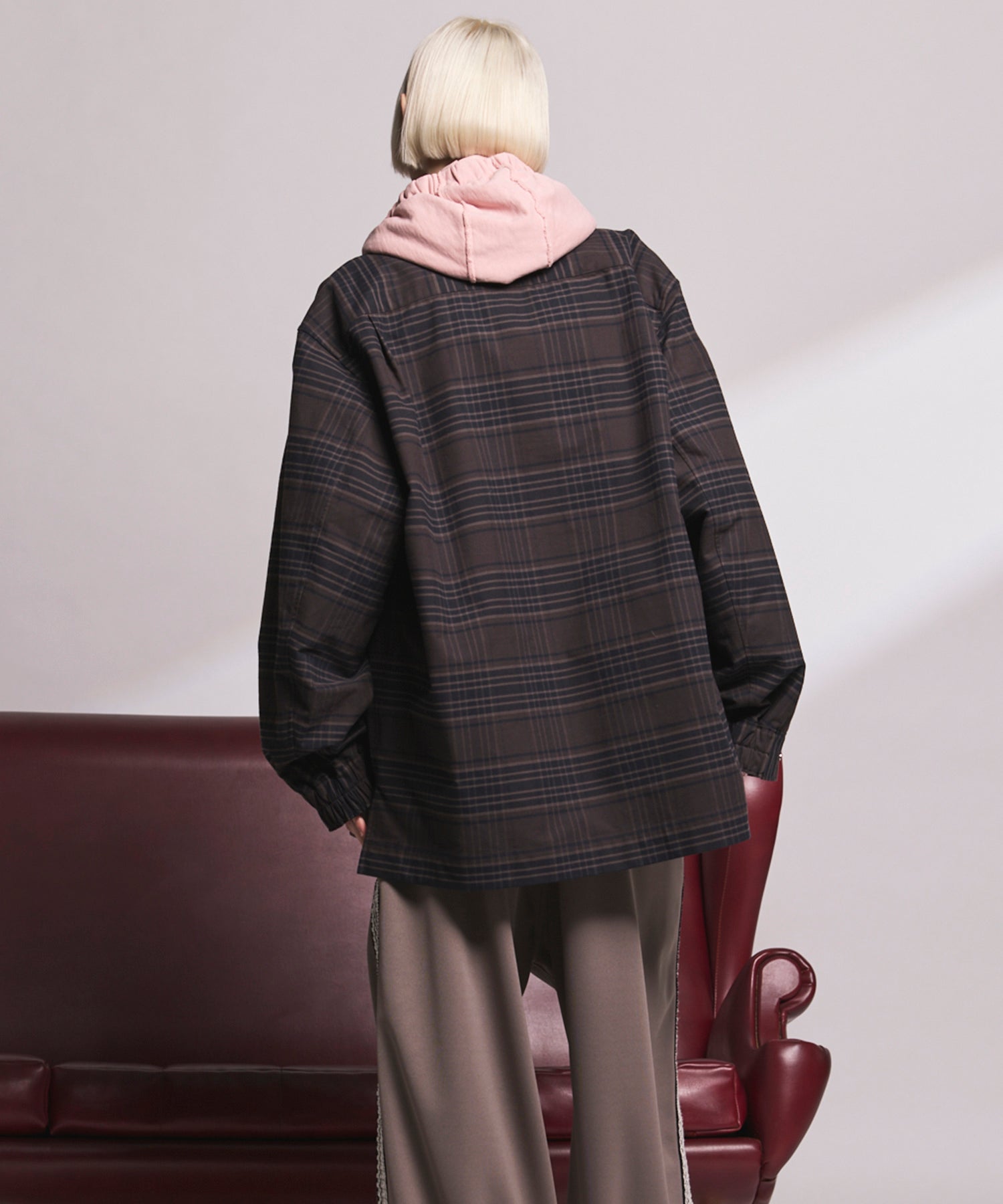 【Italian Dead Stock Fabric】Prime-Over Regular Collar Heavy-Weight Flannel Shirt Blouson