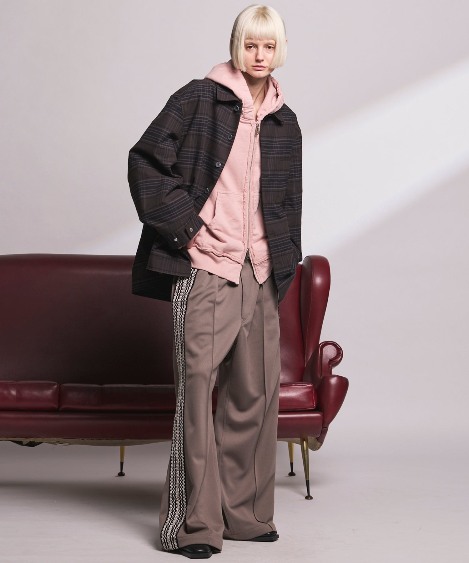 4 Colors Chambray Washable Wool Peaked Lapel Double Breasted Jacket