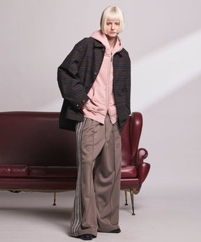 4 Colors Chambray Washable Wool Peaked Lapel Double Breasted Jacket