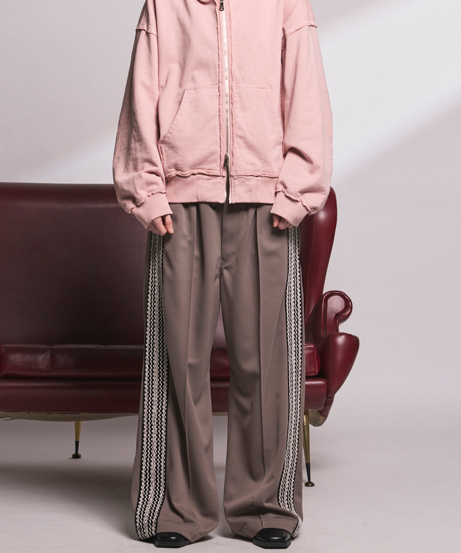 4 Colors Chambray Washable Wool Peaked Lapel Double Breasted Jacket