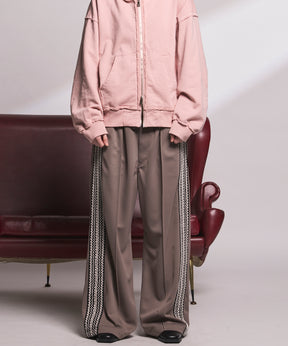 4 Colors Chambray Washable Wool Peaked Lapel Double Breasted Jacket