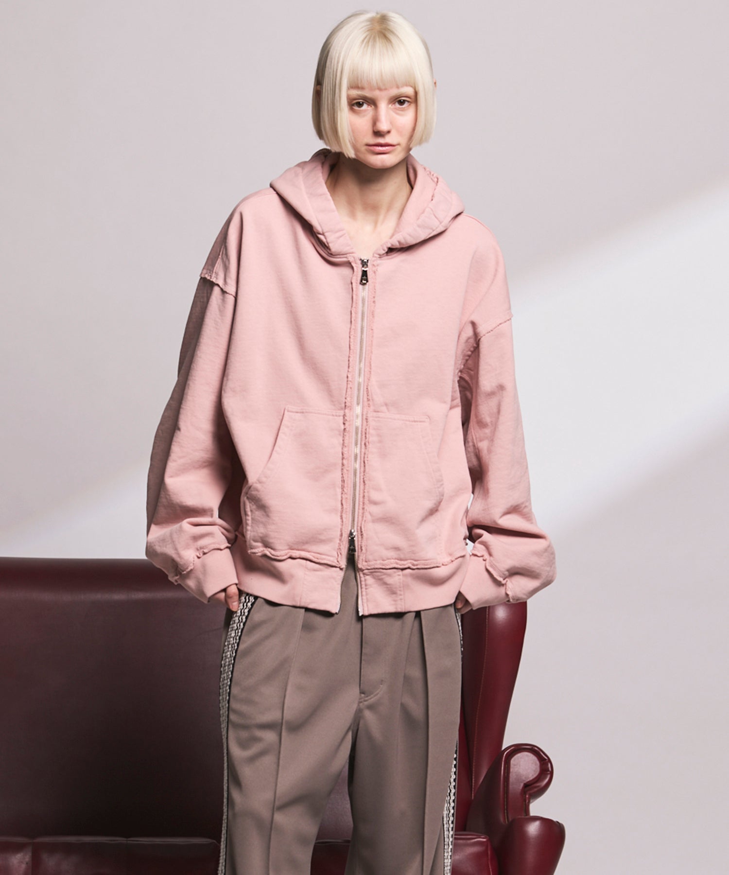 4 Colors Chambray Washable Wool Peaked Lapel Double Breasted Jacket