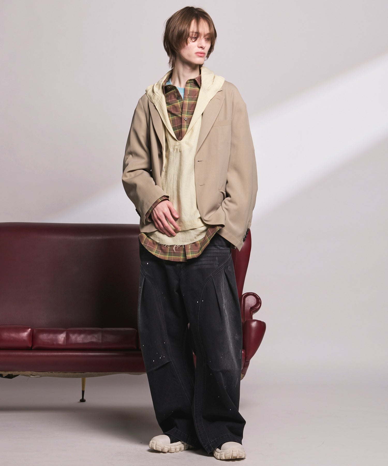 【Italian Dead Stock Fabric】Prime-Over Maxi Regular Collar Shirts Coat