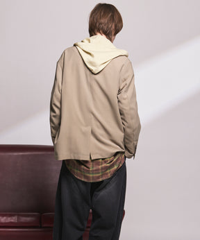 4 Colors Chambray Washable Wool Peaked Lapel Double Breasted Jacket