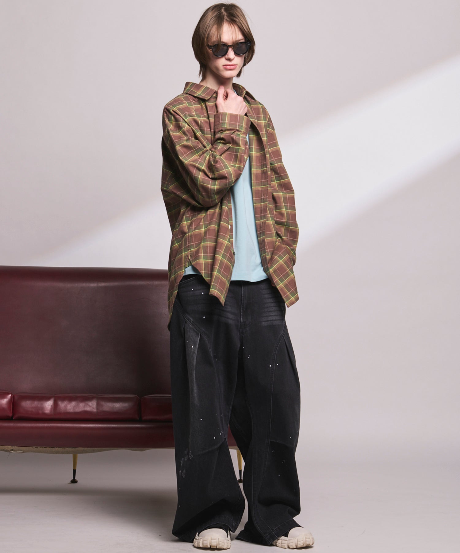 【Italian Dead Stock Fabric】Prime-Over Maxi Regular Collar Shirts Coat