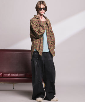 【Italian Dead Stock Fabric】Prime-Over Maxi Regular Collar Shirts Coat