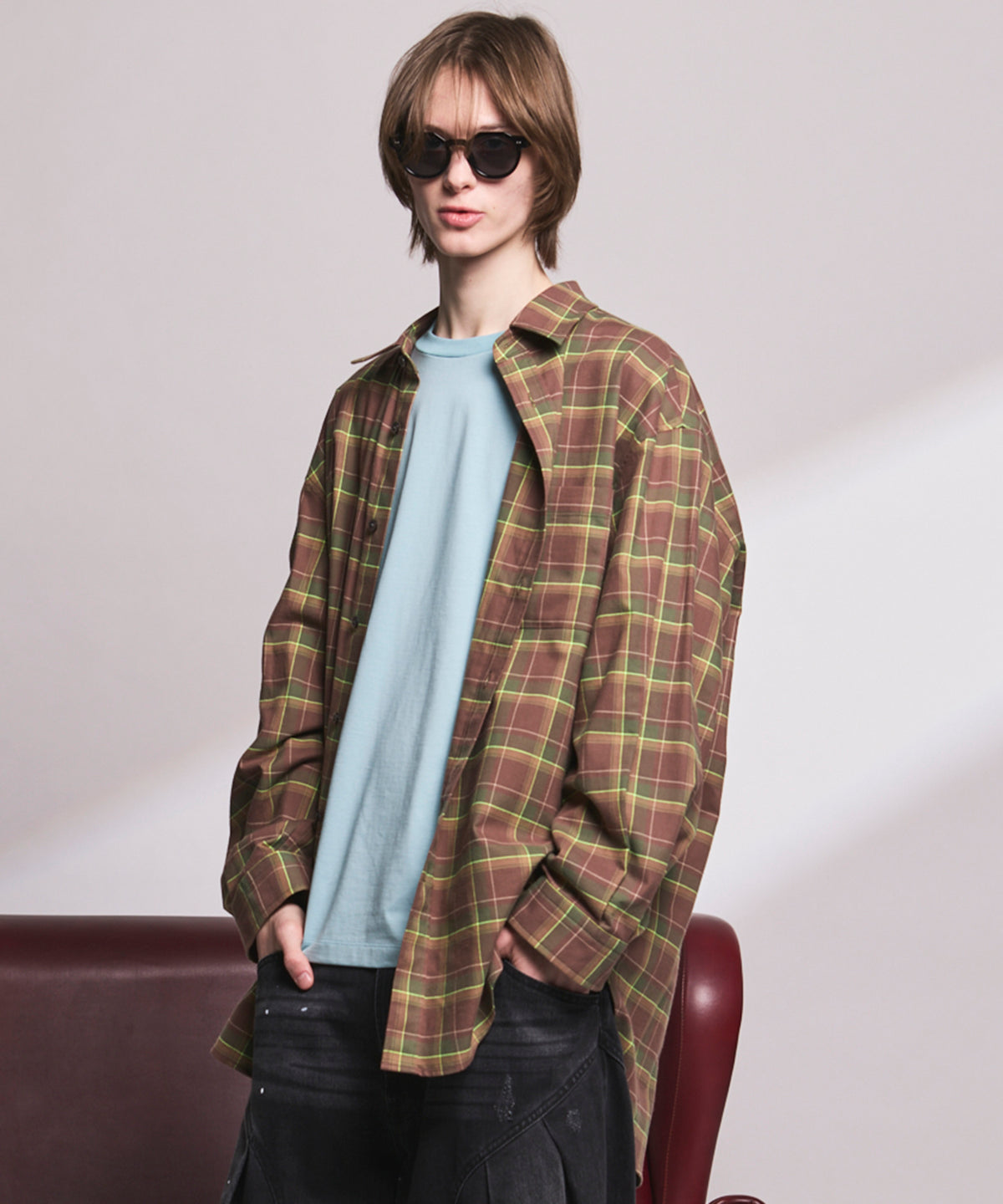 【Italian Dead Stock Fabric】Prime-Over Maxi Regular Collar Shirts Coat