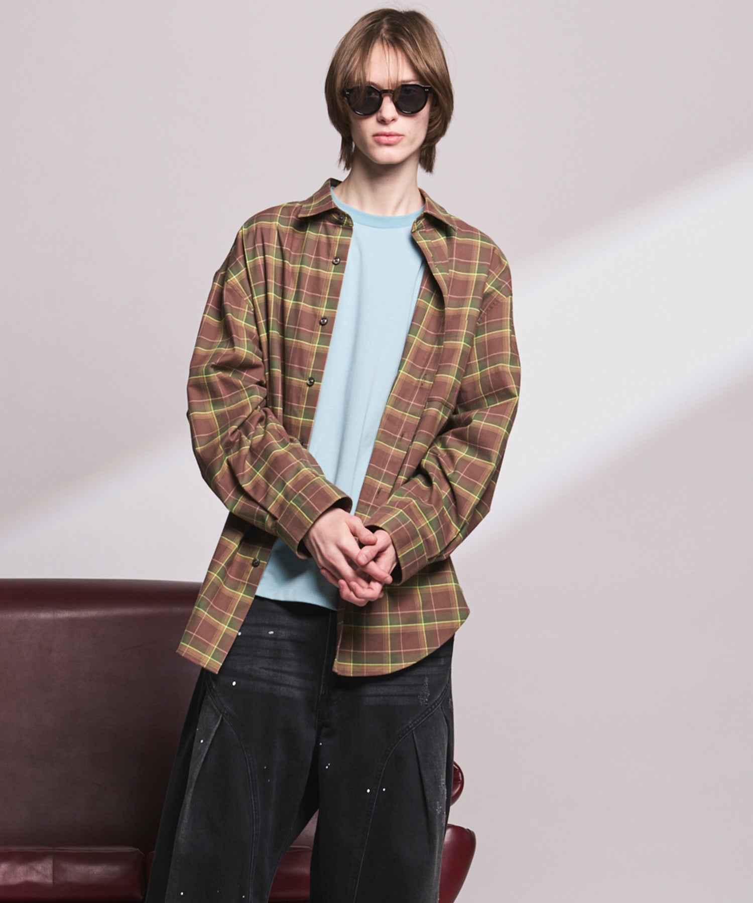 【Italian Dead Stock Fabric】Prime-Over Maxi Regular Collar Shirts Coat