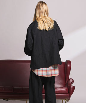 4 Colors Chambray Washable Wool Peaked Lapel Double Breasted Jacket