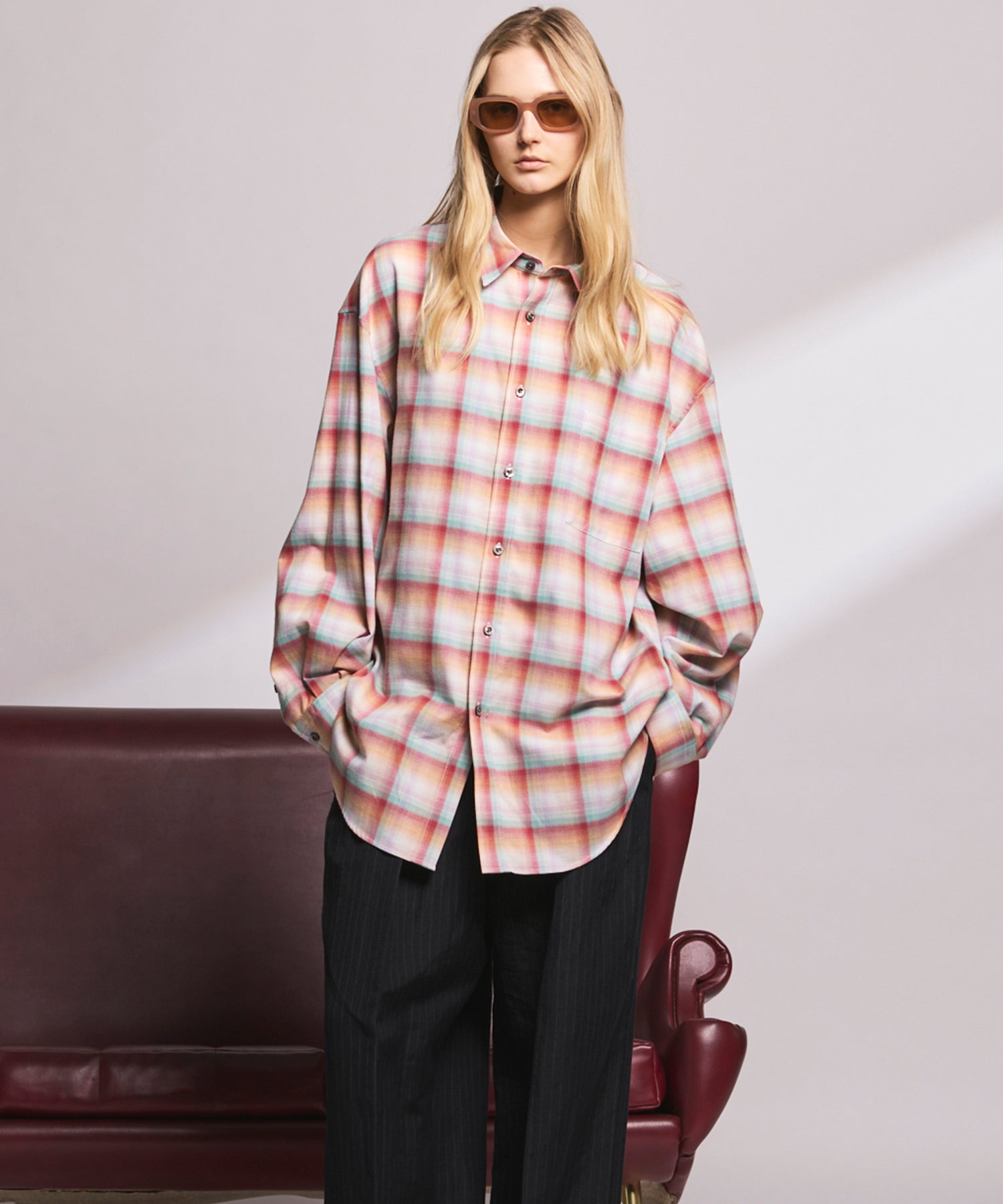 【Italian Dead Stock Fabric】Prime-Over Maxi Regular Collar Shirts Coat