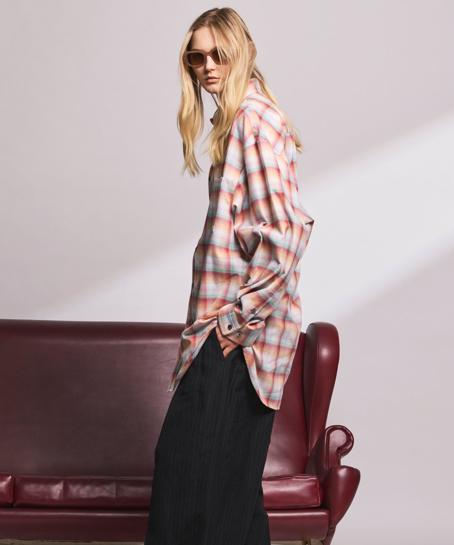 【Italian Dead Stock Fabric】Prime-Over Maxi Regular Collar Shirts Coat