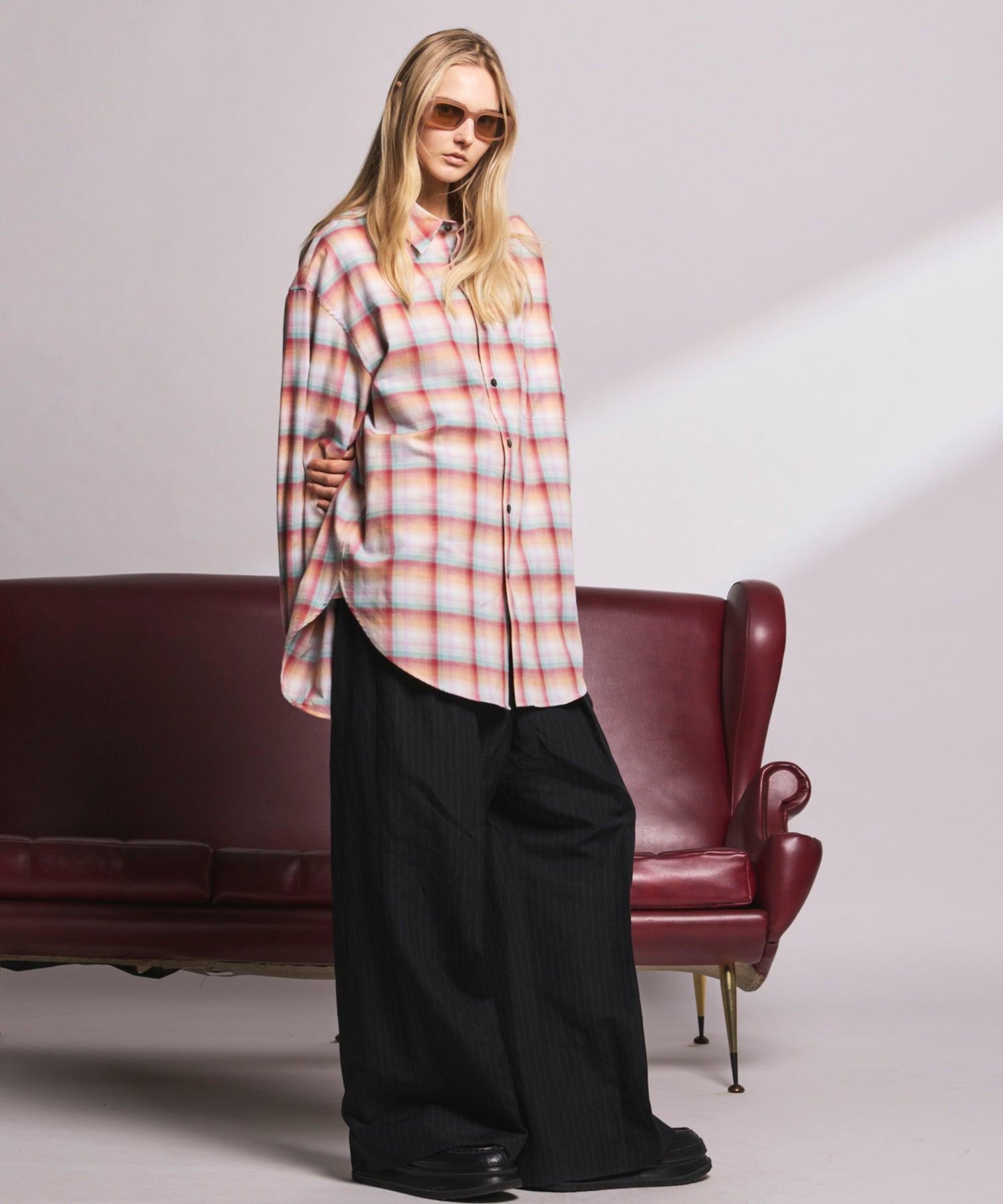 【Italian Dead Stock Fabric】Prime-Over Maxi Regular Collar Shirts Coat