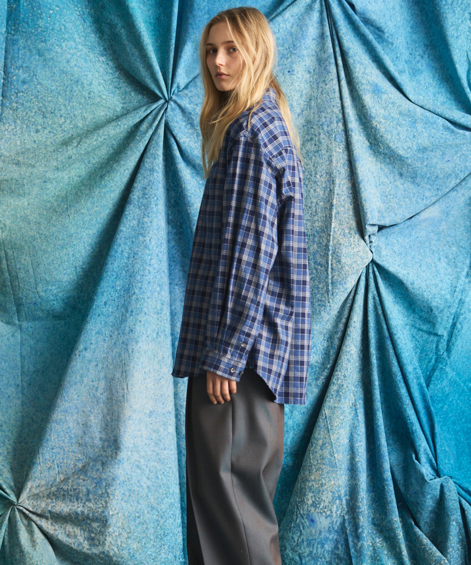 【Italian Dead Stock Fabric】Regular Collar Prime-Over Shirt