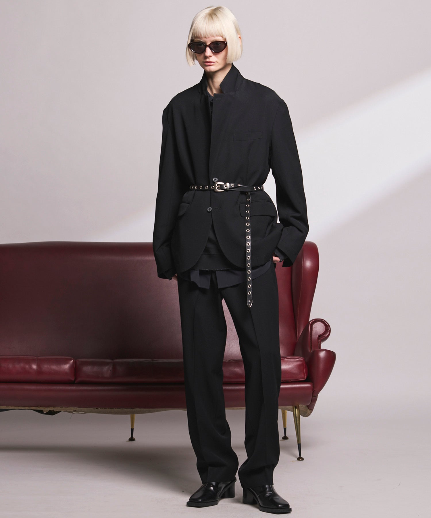 4种颜色Chambray可洗羊毛峰峰双胸夹克