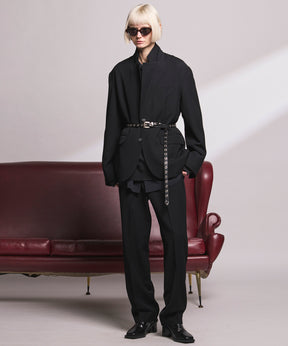 4种颜色Chambray可洗羊毛峰峰双胸夹克