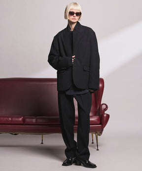 4种颜色Chambray可洗羊毛峰峰双胸夹克