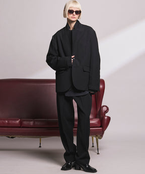 4 Colors Chambray Washable Wool Peaked Lapel Double Breasted Jacket